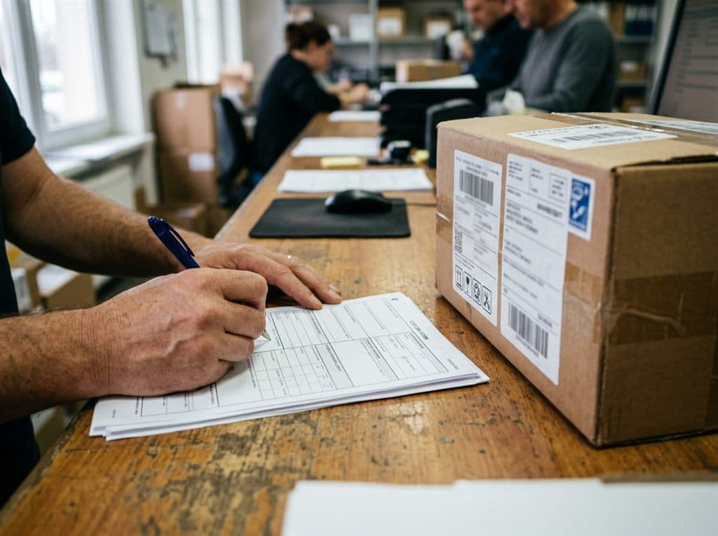 Documentación de envío internacional preparada en DDC Express Ferrol